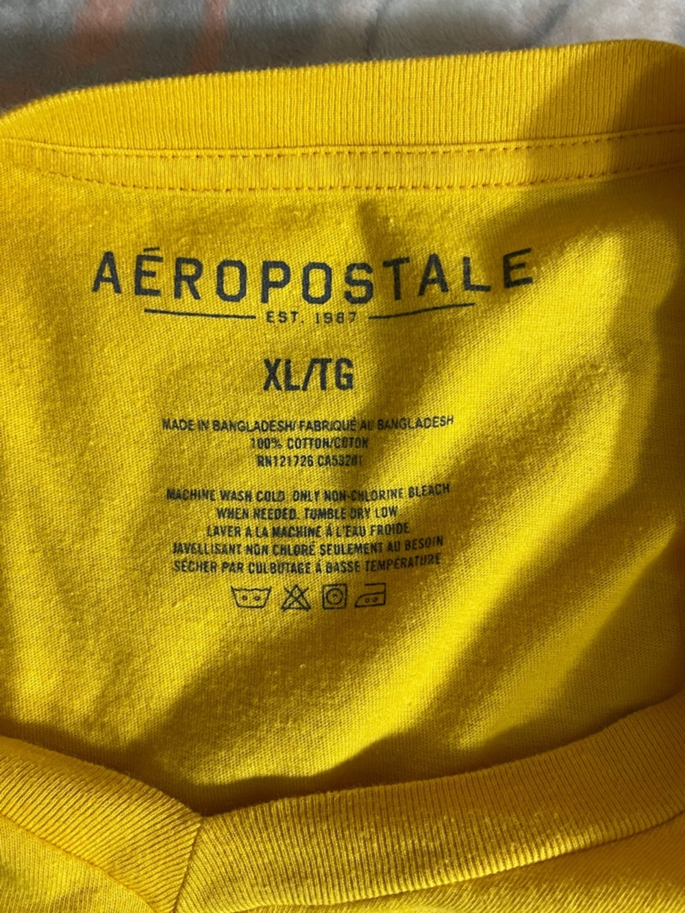 Aeropostale Yellow Crewneck Tee with Interior Logo Print - Picture 3 of 5